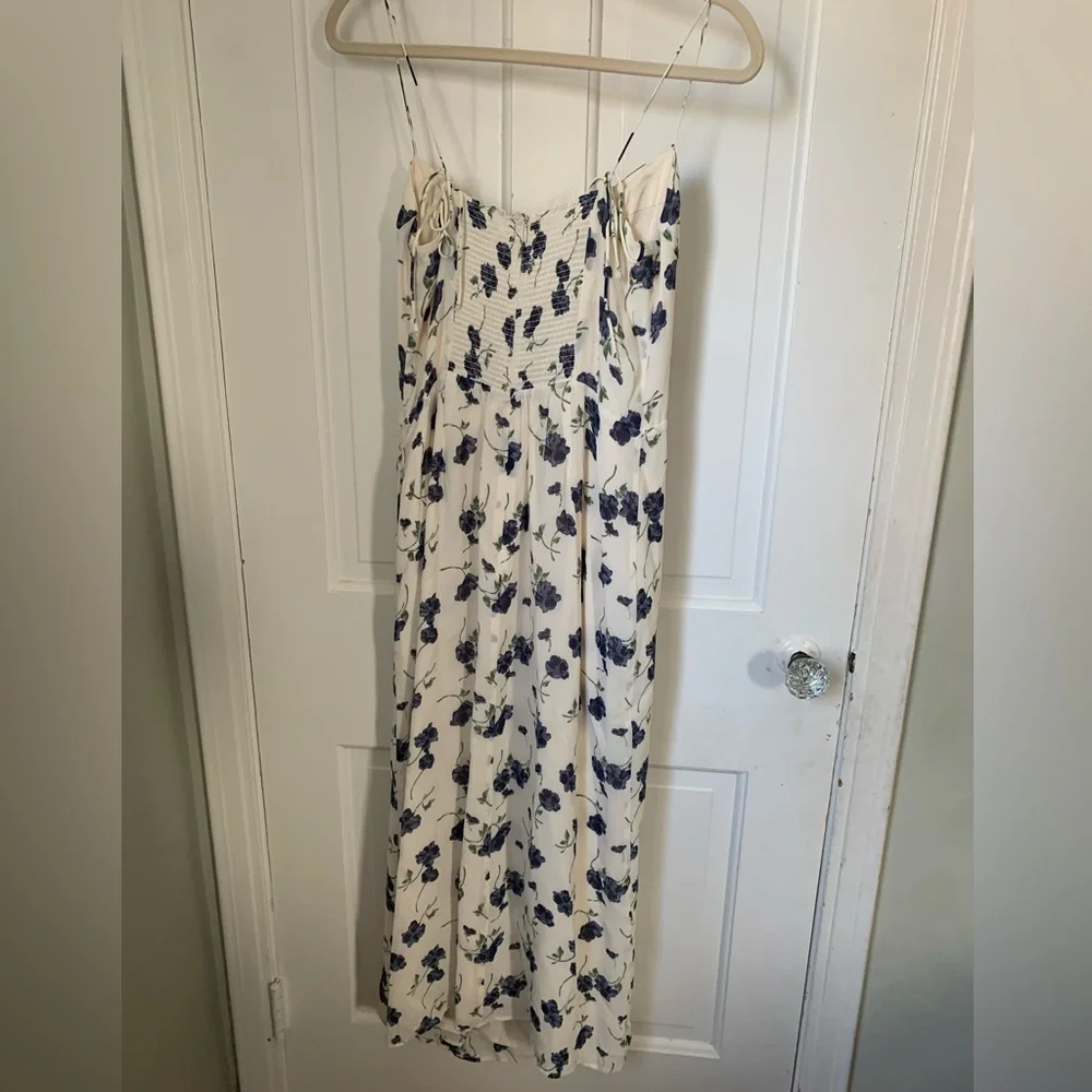 Reformation Emmie Floral Dress In Bluberries size 10 - Picture 7 of 11